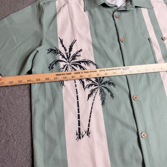 NE Limited Hawaiian Shirt Mens M NWT Green Tropical Palm Tree Beach Vacation - Picture 2 of 6